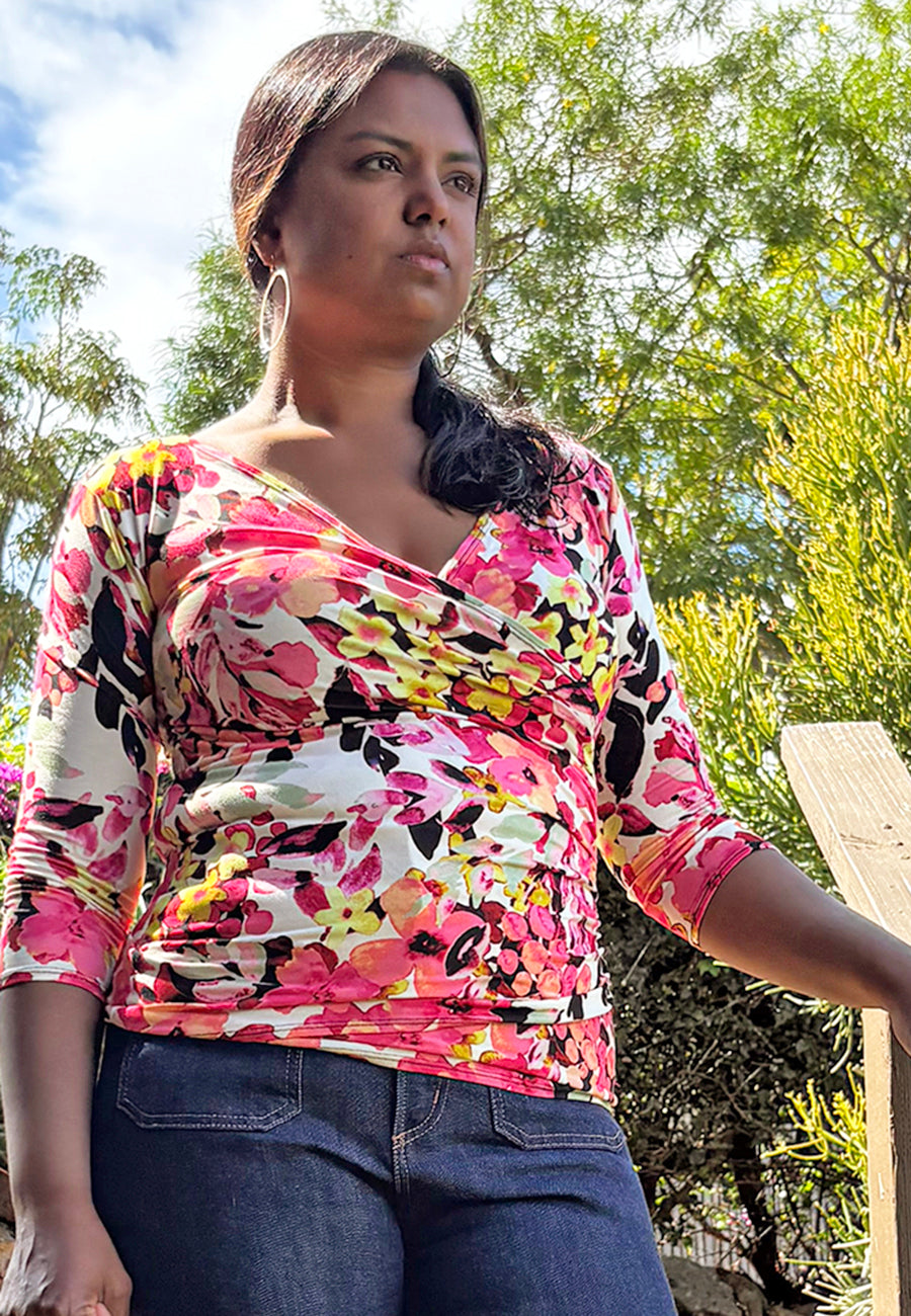 Wrap Top 3/4 Sleeve