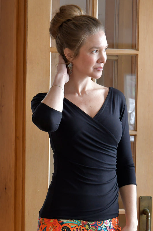 Wrap Top 3/4 Sleeve