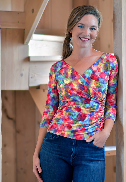 Wrap Top 3/4 Sleeve