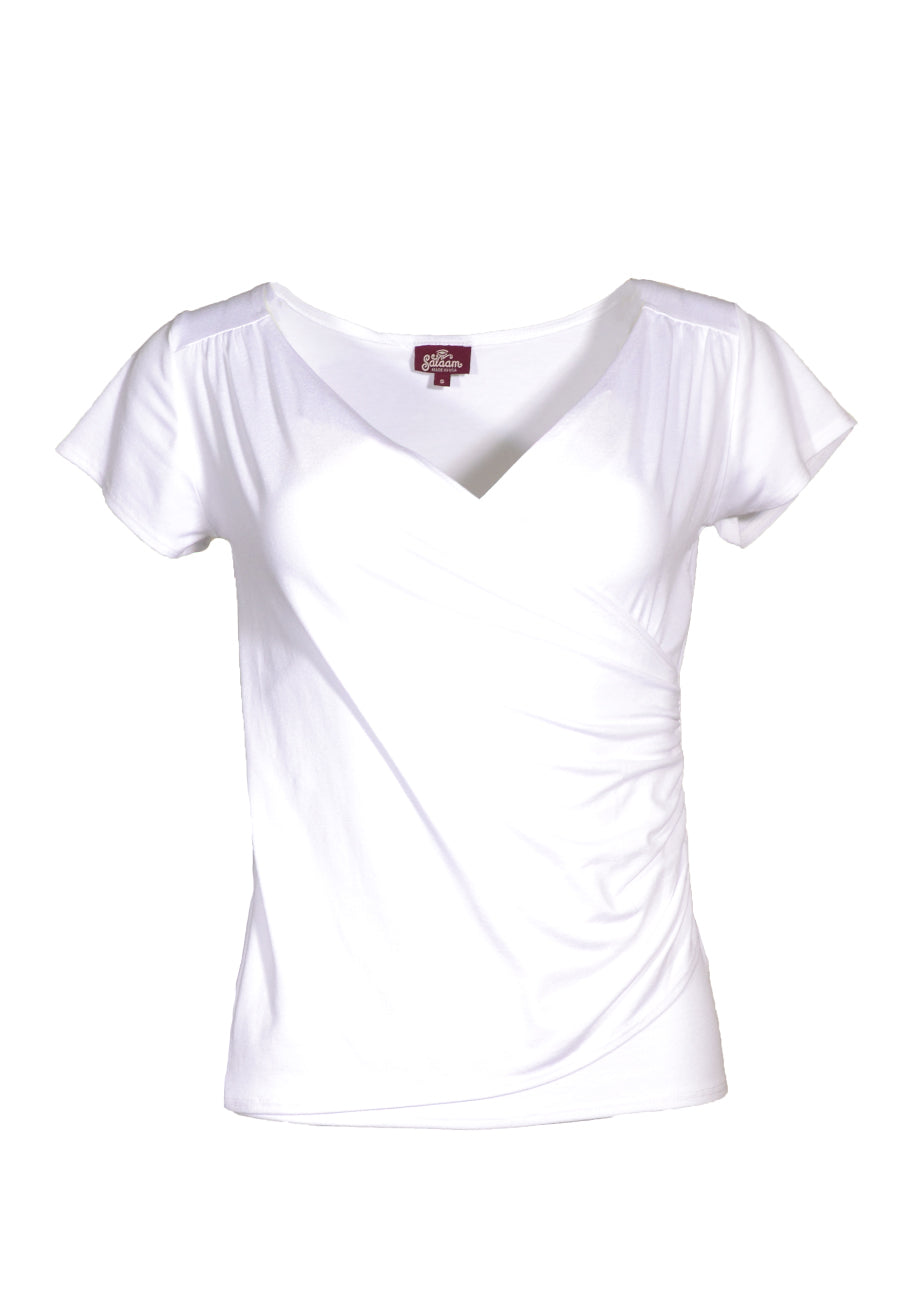Wrap Tee Cap Sleeve Solid