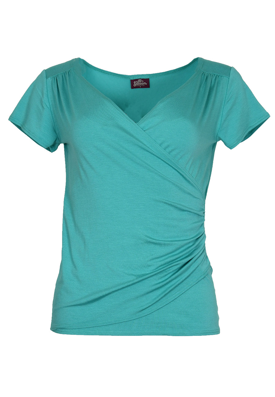 Wrap Tee Cap Sleeve Solid