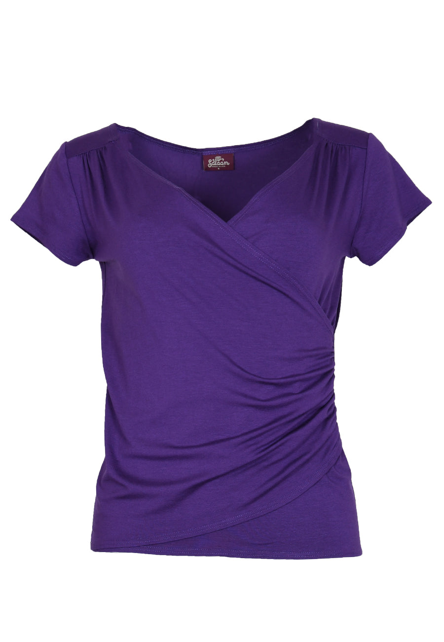 Wrap Tee Cap Sleeve Solid