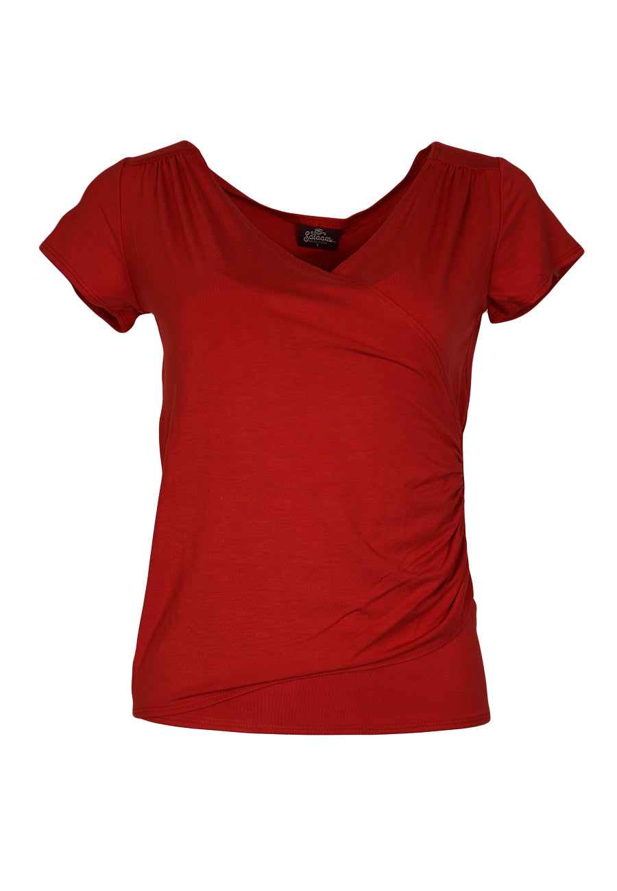 Wrap Tee Cap Sleeve Solid