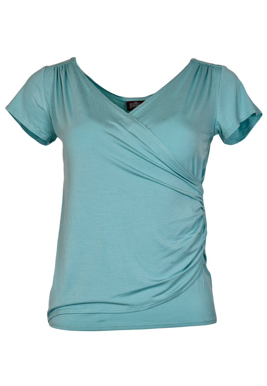 Wrap Tee Cap Sleeve Solid