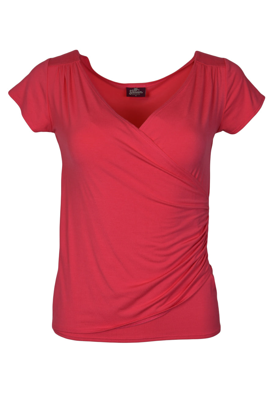 Wrap Tee Cap Sleeve Solid